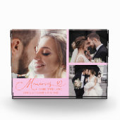 Memories Made with Love Orange Pink Wedding Fotoblock (Vorderseite)