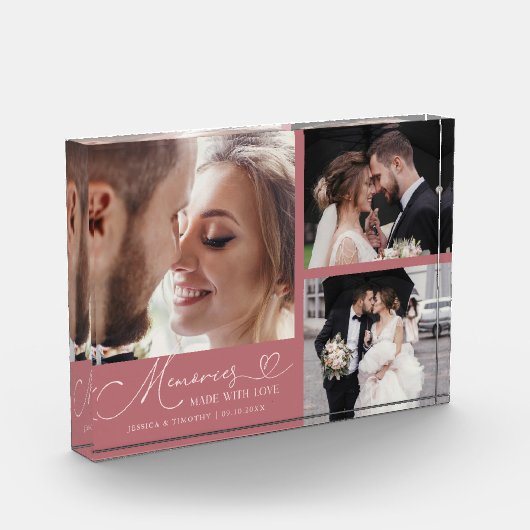 Memories Made with Love Pink Wedding Fotoblock (Links)