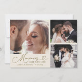 Memories Made With Love Wedding Cream Multi Photo Dankeskarte (Vorderseite)