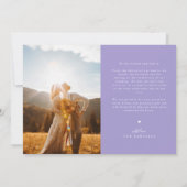 Memories Made With Love Wedding Lilac Photo Dankeskarte (Rückseite)