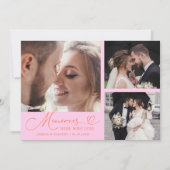 Memories Made With Love Wedding Orange Pink Photo Dankeskarte (Vorderseite)