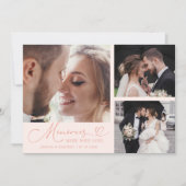Memories Made With Love Wedding Peach Multi Photo Dankeskarte (Vorderseite)