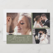 Memories Made With Love Wedding Sage Green Photo Dankeskarte (Vorderseite)