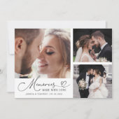 Memories Made With Love Wedding White Multi Photo Dankeskarte (Vorderseite)