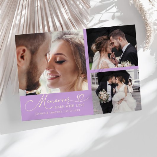 Memories Made With Love Wedding Wisteria Photo Dankeskarte