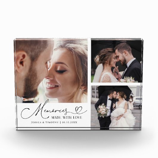 Memories Made with Love White Wedding Fotoblock (Vorderseite)