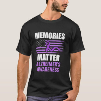 Memories Matter Alzheimer'S Awareness Purple Ribbo T-Shirt