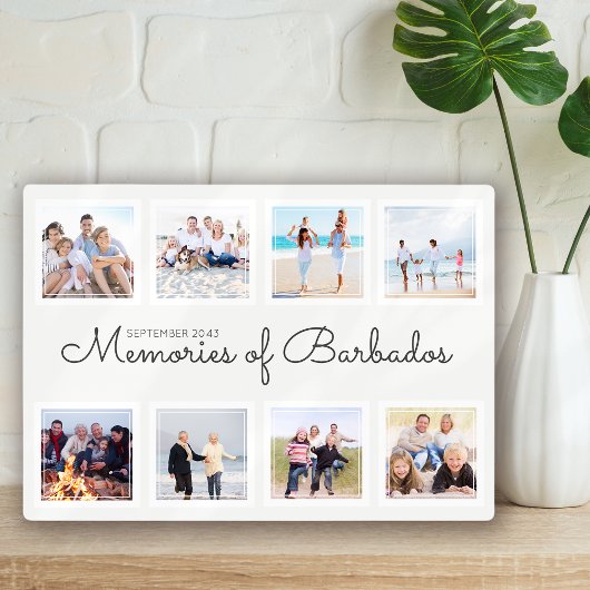 Memories of Vacation Photo Collage Keepsake Fotoplatte
