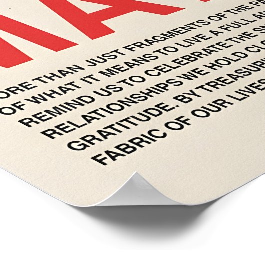 Memories Typography Poster Sentimental Wall Art (Ecke)