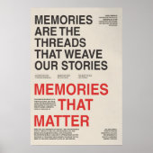 Memories Typography Poster Sentimental Wall Art (Vorne)