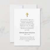 Memory Eternal Photo Orthodox Christian Funeral Dankeskarte (Rückseite)