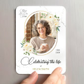 Memory Floral Elegant Photo, Celebration of Life  Magnet