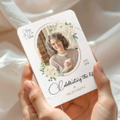 Memory Floral Elegant Photo, Celebration of Life  Magnet