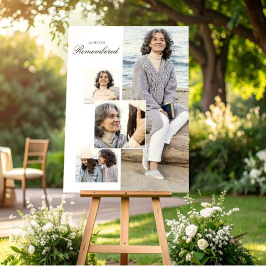 Memory Funeral Minimalist Photo Collage for Mom Poster
