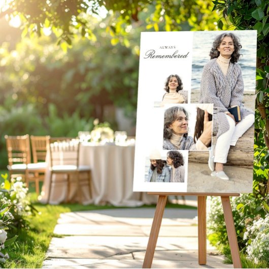 Memory Funeral Minimalist Photo Collage for Mom Poster