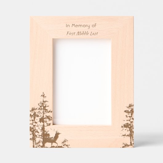 Memory Keepake Masculine Stag Deg Geätzte Rahmen (Vorderseite)