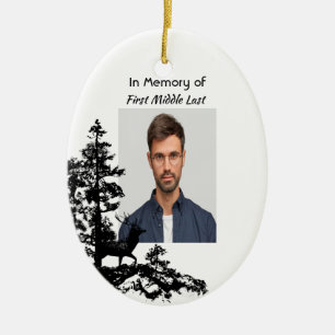 Memory Keepake Masculine Stag Deg Keramik Ornament