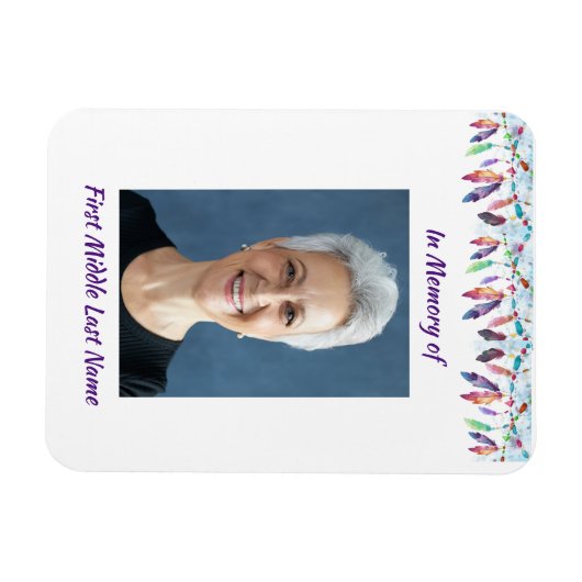Memory Keepsake Feathers Boho Tribal Native Magnet (Horizontal)