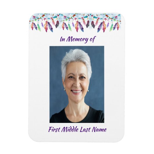 Memory Keepsake Feathers Boho Tribal Native Magnet (Vertikal)