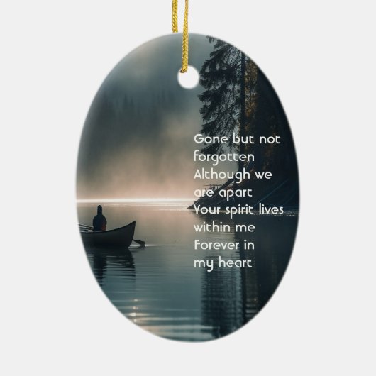  Memory Keepsake Wilderness Lake Canoe Keramik Ornament (Hinten)