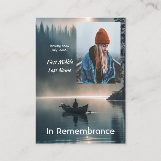 Memory Keepsake Wilderness Lake Canoe Visitenkarte (Vorderseite)