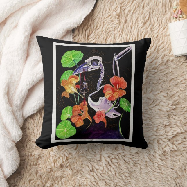 Memory Maps Herbst Vibes Raven Skelett Plakat Tot Kissen (Decke)