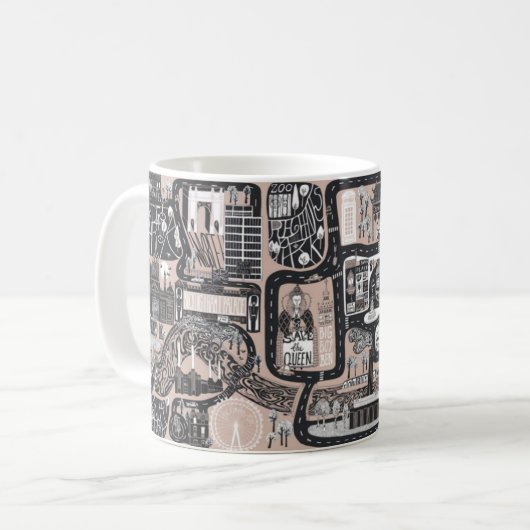 MEMORY MAPS MUG, ROSE // LONDON  KAFFEETASSE (Vorderseite Links)