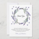 Memory Rustic Lavender Beileid Vielen Dank Einladung (Vorderseite)