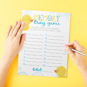 Memory Tray Gummi Duck Baby Duck Shower Game Pack Notizblock