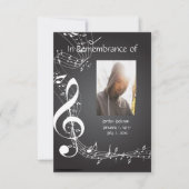 Memoryservice lädt Musiknoten zu benutzerdefiniert Einladung (Vorderseite)