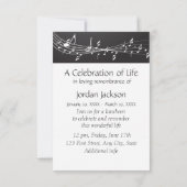 Memoryservice lädt Musiknoten zu benutzerdefiniert Einladung (Rückseite)