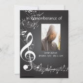 Memoryservice lädt Musiknoten zu benutzerdefiniert Einladung (Vorderseite)