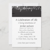 Memoryservice lädt Musiknoten zu benutzerdefiniert Einladung (Rückseite)