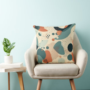 Memphis Abstract Color Block Navy Orange Türkis Kissen