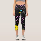 Memphis-Abstraktes Muster Capri Leggings (Vorderseite)