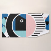 Memphis abstraktes Plakatdesign. Gesichtsgeometrie Badehandtuch (Badehandtuch)