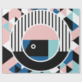 Memphis abstraktes Plakatdesign. Gesichtsgeometrie Geschenkpapier (Flach)