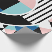 Memphis abstraktes Plakatdesign. Gesichtsgeometrie Geschenkpapier (Ecke)