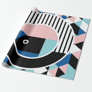 Memphis abstraktes Posterdesign. Geometrisches Ges Geschenkpapier