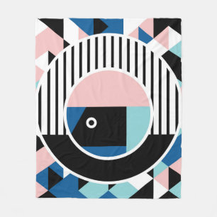 Memphis abstraktes Posterdesign. Gesicht geometris Fleecedecke