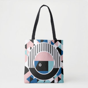 Memphis abstraktes Posterdesign. Gesicht geometris Tasche