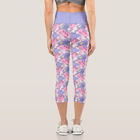 Memphis Active Pink Lilac 80 Capri Leggings (Rückseite)