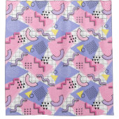 Memphis Active Pink Lilac 80 Duschvorhang (Vorderseite)