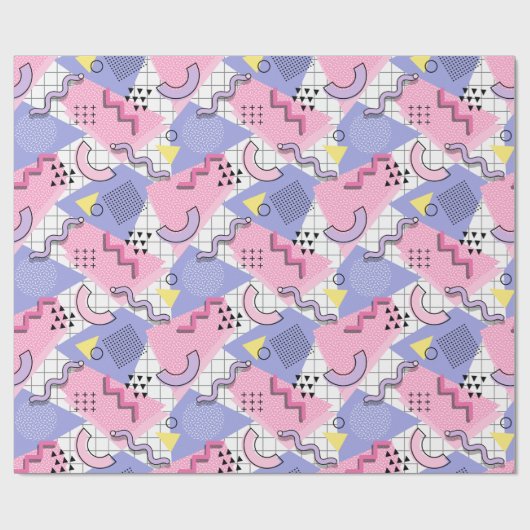 Memphis Active Pink Lilac 80 Geschenkpapier (Flach)