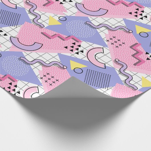Memphis Active Pink Lilac 80 Geschenkpapier (Ecke)
