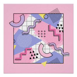 Memphis Active Pink Lilac 80 Poster