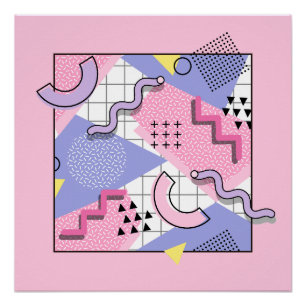 Memphis Active Pink Lilac 80 Poster