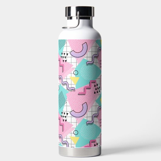Memphis Active Pink Turquoise der 80er Jahre Trinkflasche (Rechts)
