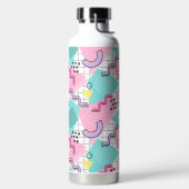 Memphis Active Pink Turquoise der 80er Jahre Trinkflasche (links)