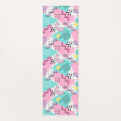 Memphis Active Pink Turquoise der 80er Jahre Yogamatte (Vorderseite)